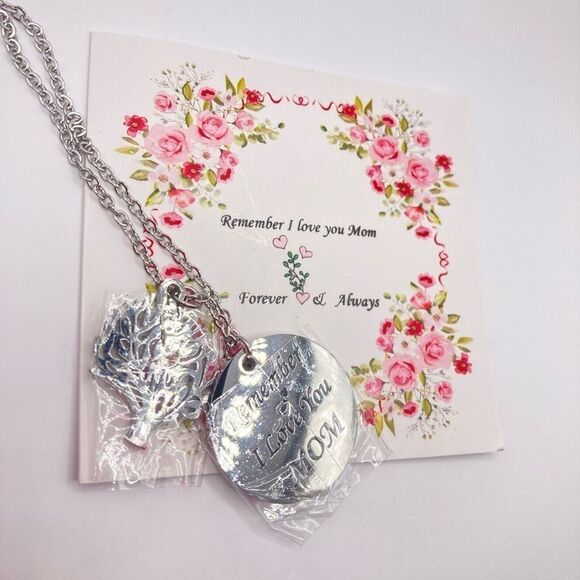 Silver Love Mom Tree Pendant Necklace - Picture 2 of 5